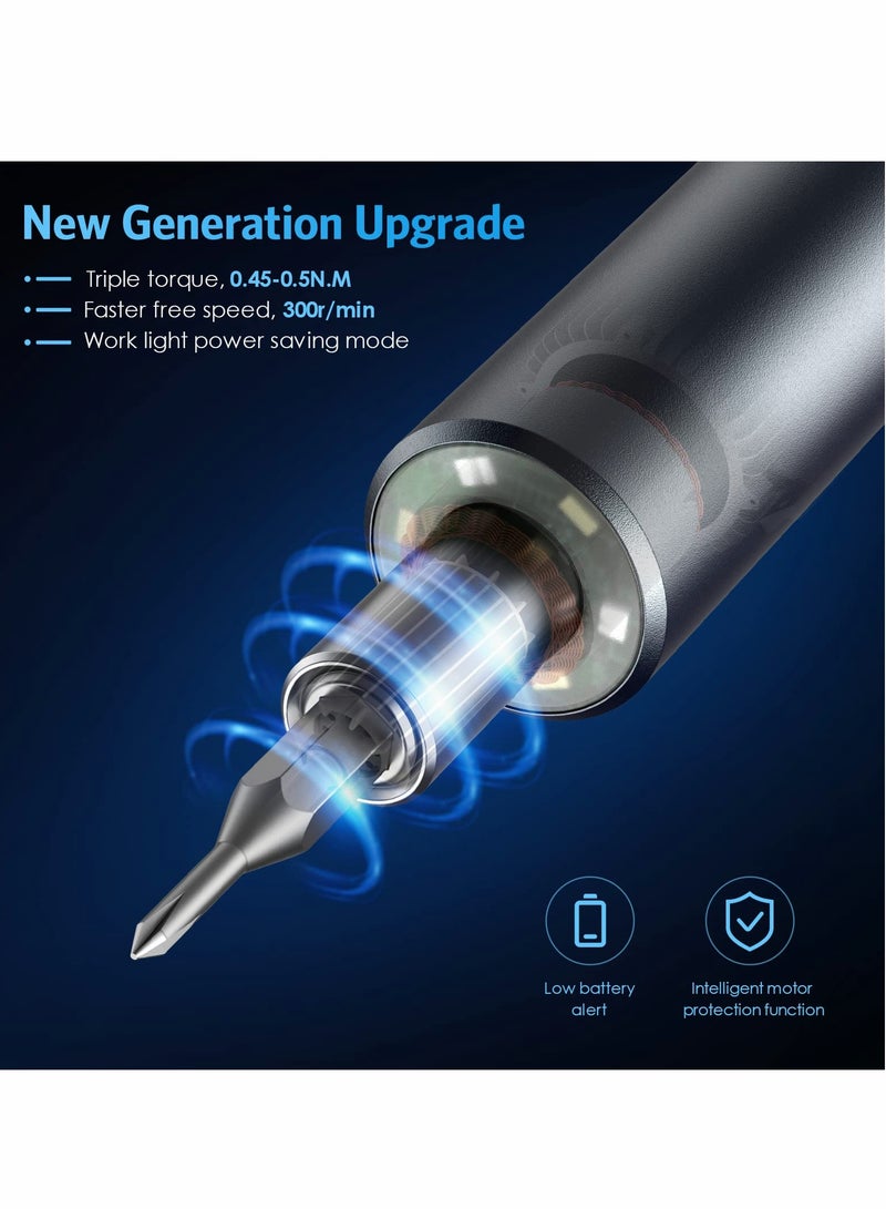 Electric Screwdriver,  28 in 1 Cordless Mini Power Screwdriver Set with 24 Bits, Rechargeable Repair Tools Kit - Image 2