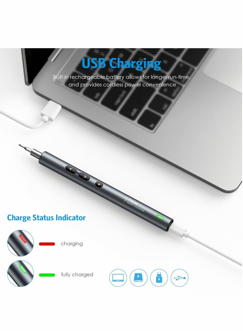 Electric Screwdriver,  28 in 1 Cordless Mini Power Screwdriver Set with 24 Bits, Rechargeable Repair Tools Kit - Image 5