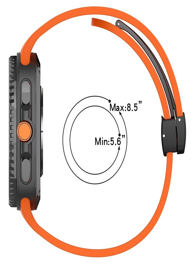 KONAFEI Sport Band Compatible with Samsung Galaxy Watch 8 40mm/44mm/Classic 46mm 2025, Soft Silicone Strap with Magnetic Buckle for Men Women (Black) - Image 5