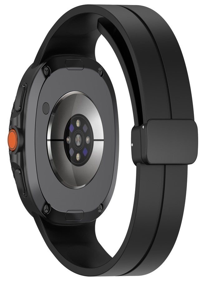 KONAFEI Sport Band Compatible with Samsung Galaxy Watch 8 40mm/44mm/Classic 46mm 2025, Soft Silicone Strap with Magnetic Buckle for Men Women (Black) - Image 2