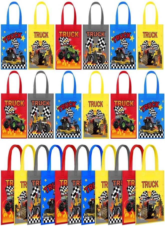 Amylove 24 Pcs Kart Reusable Gift Bags Truck Birthday Party Supplies Non Woven Goodie Bags for Kids Reusable Tote with Handles Candy Treat Kart Snack Bag for Boys Kids Truck Party Favors(Colorful) - Image 1