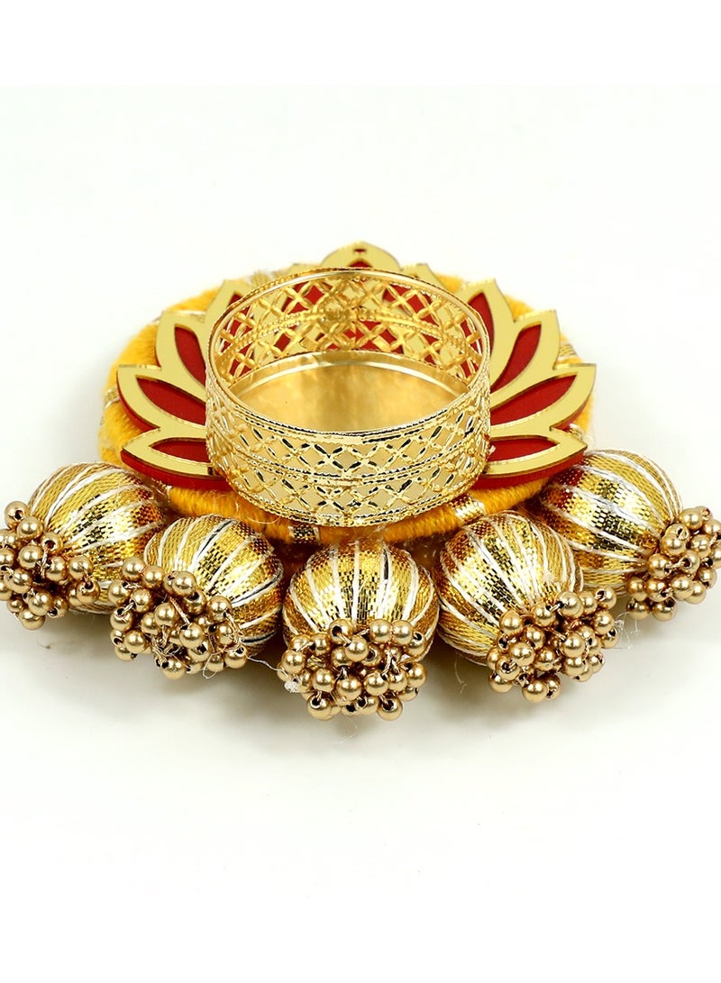 Madhoor Lotus Decorative Tealight Candle Holder For Festivals 8 Cm