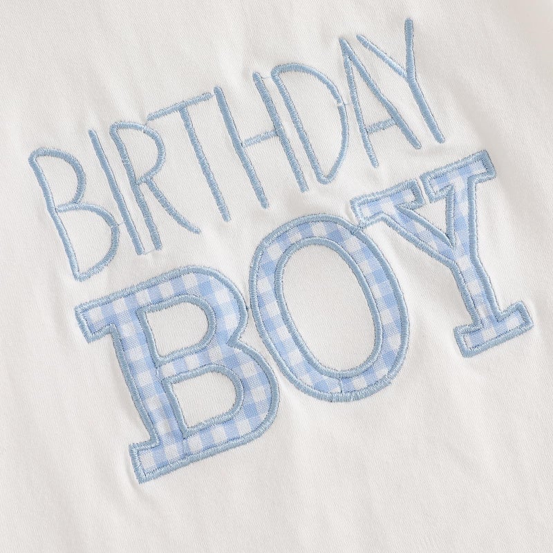 Frietlebird 2nd Birthday Outfit Boy First Birthday Outfit Boy 1st Birthday Outfit Boy Short Sleeve Letters Print Shirt Shorts Set (A-White Blue,18-24 Months) - Image 5
