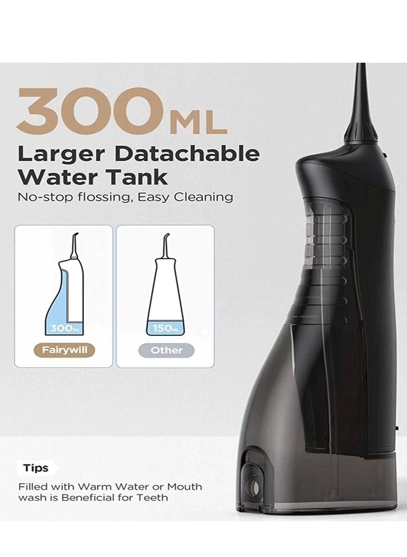Fairywill - Portable Oral Irrigator USB Rechargeable Dental Water Flosser Jet Irrigator Dental Teeth Cleaner 3 Modes 300ML - Image 1