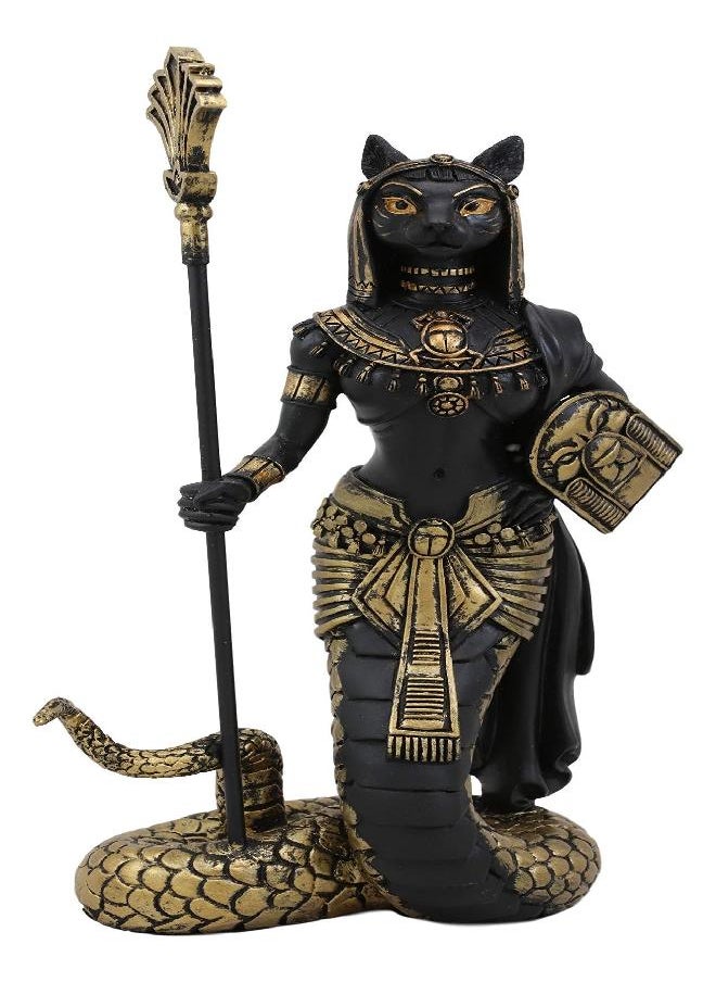 Design Toscano Design Toscano Temple of Luxor Amenhotep Egyptian Candlestick Candle Holder Statue, 9 Inch, Black and Gold  - Image 4