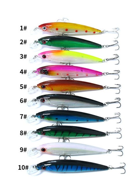 10-Piece 11cm 13.4g Minnow Lure Set - Durable, High-Performance Hard Bait for Anglers