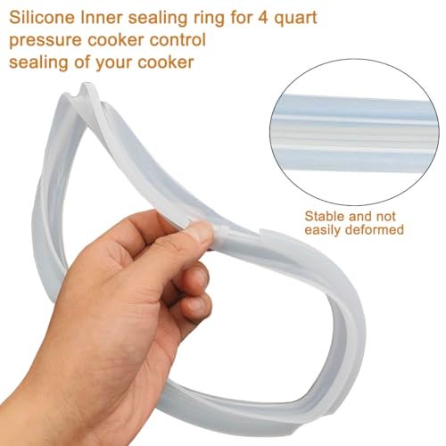 CKANDAY Universal Silicone Sealing Ring for 5 & 6 Quart Electric Pressure Cookers, Replacement Parts Set Include Float Valve Seal, Gasket, Sealing Ring for 5, 6 Quart Models, Clear - Image 4