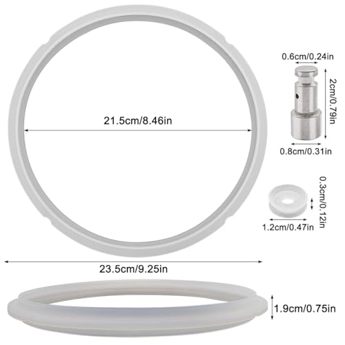 CKANDAY Universal Silicone Sealing Ring for 5 & 6 Quart Electric Pressure Cookers, Replacement Parts Set Include Float Valve Seal, Gasket, Sealing Ring for 5, 6 Quart Models, Clear - Image 2