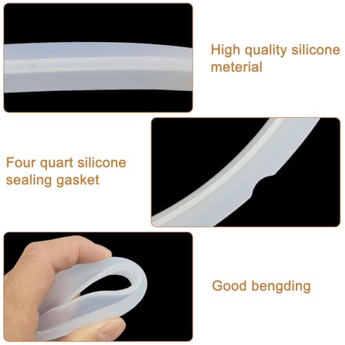 CKANDAY Universal Silicone Sealing Ring for 5 & 6 Quart Electric Pressure Cookers, Replacement Parts Set Include Float Valve Seal, Gasket, Sealing Ring for 5, 6 Quart Models, Clear - Image 3