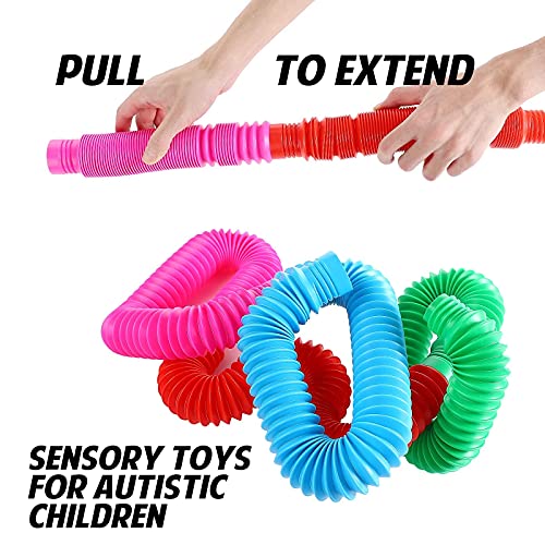 TOUGS Pop MultiColor XL Tubes Sensory Toy for Toddler Kids Learning Toys  4 Pack - Image 5