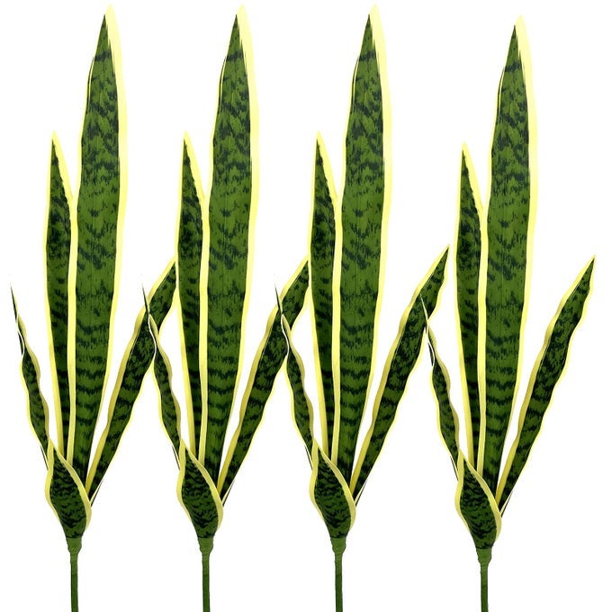 4 PCS ARTIFICIAL PLANTS 30 SANSEVIERIA SNAKE PLANT PLASTIC GREENERY PERFECT FAUX AGAVE PLANT FOR HOME OFFICE INDOOR AND OUTDOOR DCOR
