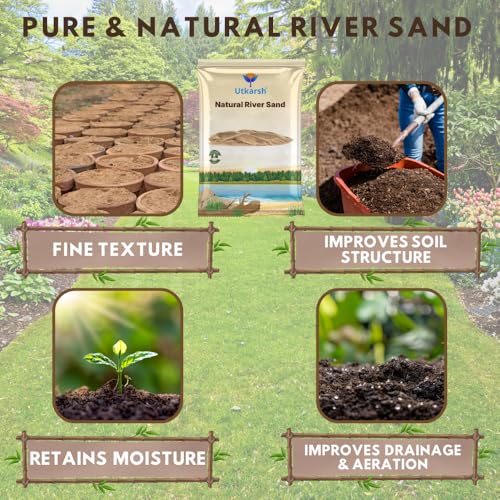 Utkarsh Natural River Sand (Substrate Pure Organic Plants Soil Mix Additive, Plants Gardening | River Sand for Aquarium | for Cactus Succulent Bonsai| Home Decor) (5 Kg; Pack of 1) - Image 3