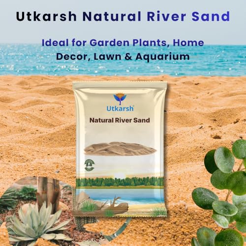 Utkarsh Natural River Sand (Substrate Pure Organic Plants Soil Mix Additive, Plants Gardening | River Sand for Aquarium | for Cactus Succulent Bonsai| Home Decor) (5 Kg; Pack of 1) - Image 2