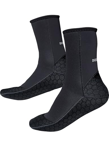 Dizokizo Neoprene Water Socks,3mm Sand Beach Volleyball Water Shoes for Women Men, Thermal Anti-Slip Dive & Swim Wetsuit Booties for Snorkeling Surfing Kayaking Diving Swimming Paddling(S) - Image 1