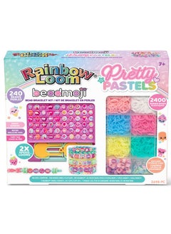 Rainbow Loom Rainbow Loom® Pretty Pastels, Beadmoji, Bracelet Making Kit for Girls - Includes Speed Loom™ and Dual Hook for Twice The Fun - Create Personalized Bracelets, Ages 7+  - Image 1