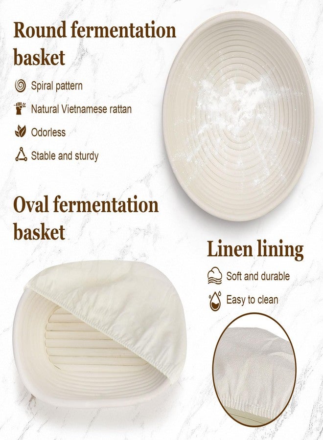 SHANNA Bread Proofing Basket Set of 15 Pieces, Bread Proofing Basket, Natural Rattan Bread Proofing Baskets, Baking Accessories Suitable for Beginners and Bakers - Image 3