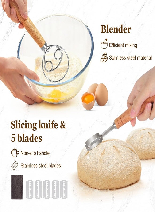 SHANNA Bread Proofing Basket Set of 15 Pieces, Bread Proofing Basket, Natural Rattan Bread Proofing Baskets, Baking Accessories Suitable for Beginners and Bakers - Image 5