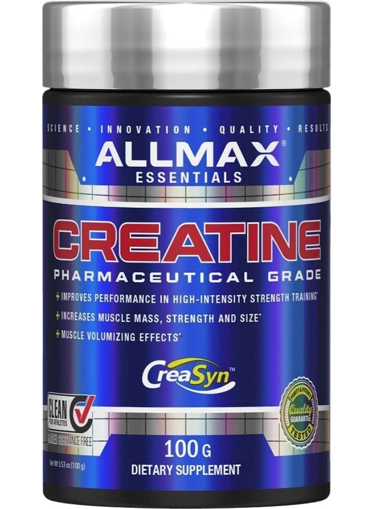 AllMax Nutrition Creatine Powder, 100% Pure Micronized Creatine Monohydrate, Pharmaceutical Grade Creatine (100G) - Image 1