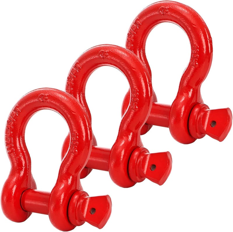 Bekith 3 Pack 3/4" D Ring Shackles - Heavy Duty 28.5 Ton Maximum Break Strength for Vehicle Recovery - Image 1