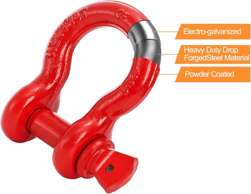 Bekith 3 Pack 3/4" D Ring Shackles - Heavy Duty 28.5 Ton Maximum Break Strength for Vehicle Recovery - Image 3