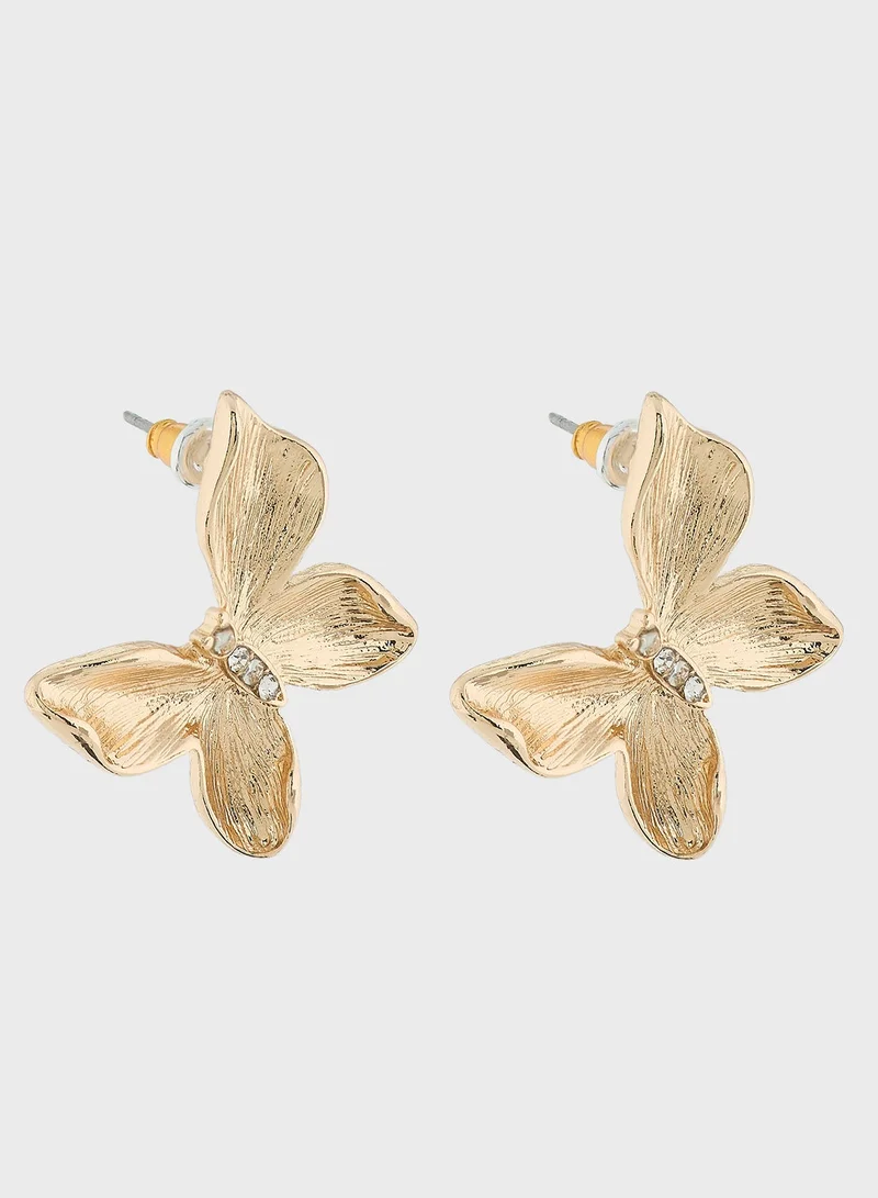 Ginger Diamonte Butterfly Earrings