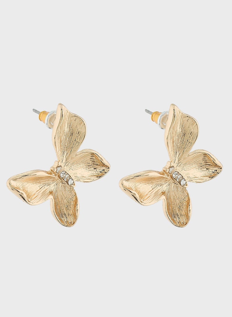 Ginger Diamonte Butterfly Earrings - Image 2