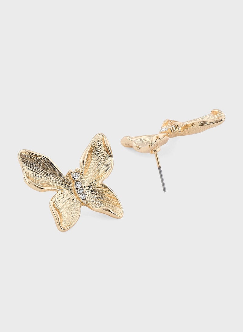 Ginger Diamonte Butterfly Earrings - Image 3