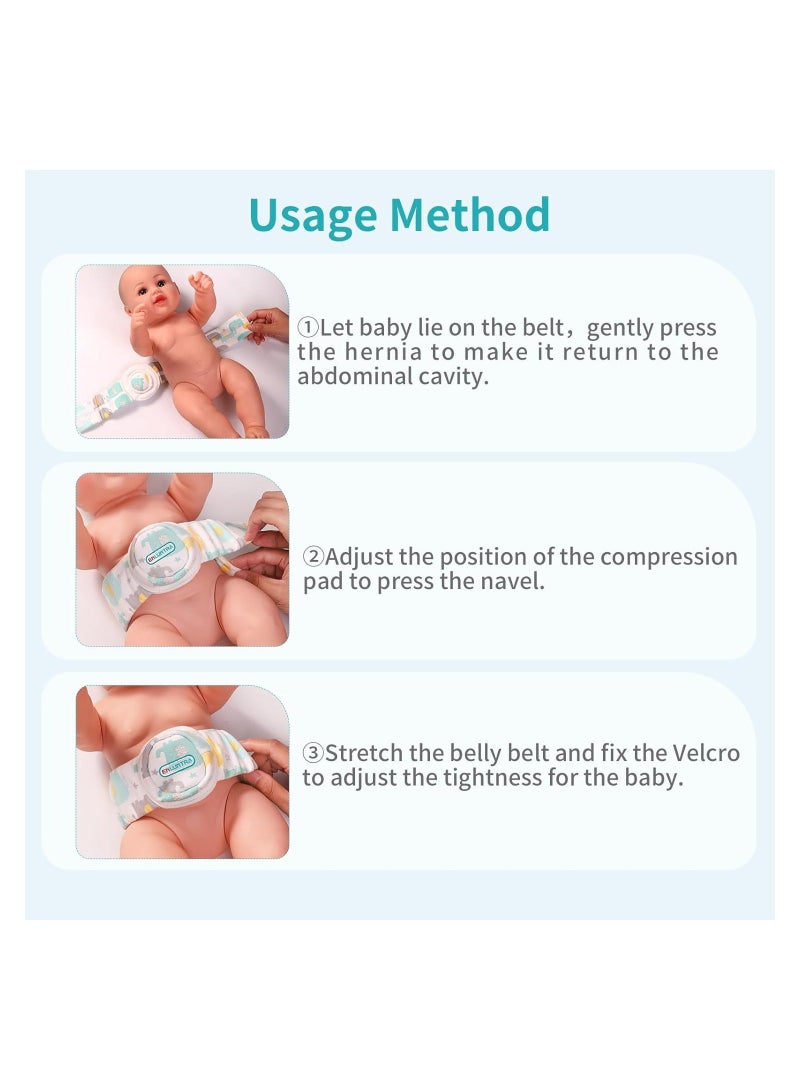 Y&D Hernia Belt for Baby, Umbilical with Convex Covered Compression Pads, Breathable Baby Belly Band, Adjustable Newborn Support Band Wrap 4 Packs, Babies Under 6.5kg - Image 5