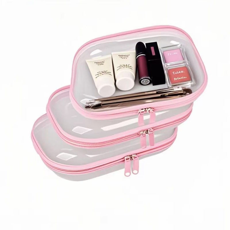 1 Hard Transparent Zipper Storage Box Random Color Pencil Case For Cosmetics Snacks Puzzle - Image 2