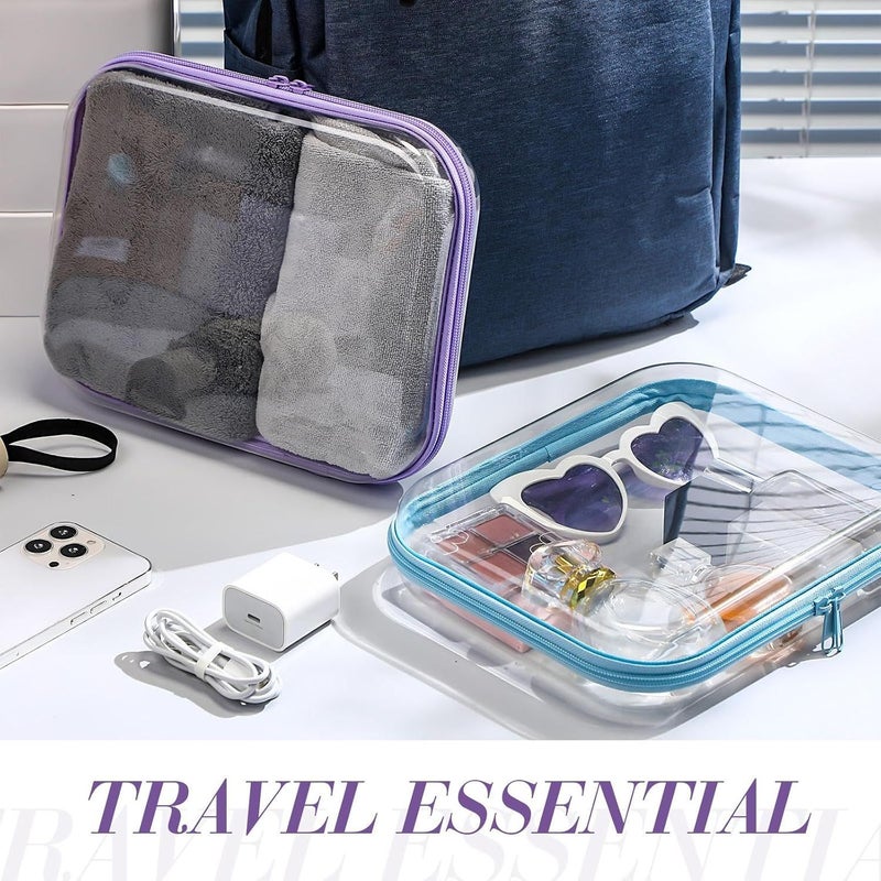 1 Hard Transparent Zipper Storage Box Random Color Pencil Case For Cosmetics Snacks Puzzle - Image 4