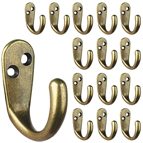 IBosins 15PCS Coat Hooks Wall Mounted Single Prong Robe Hook for Hanging Towel Hooks with 30 Screws for Bags, Hat, Cap, Scarf, Cup - Image 1