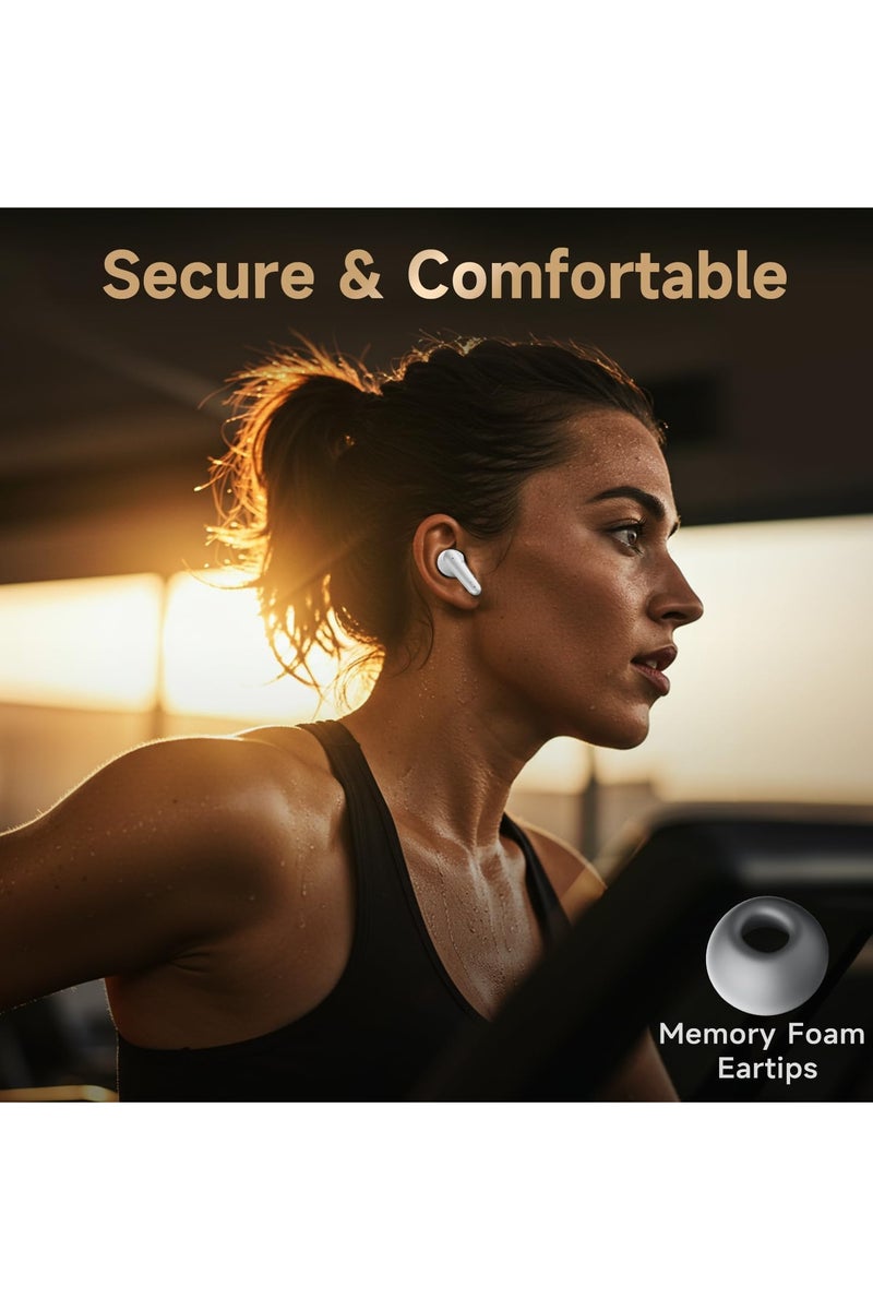 REBENUO Studio-Quality Wireless Ear Buds with Deep Bass & Enhanced Audio Clarity, Bluetooth 5.4, 10-Year Lifespan Earbuds, ENC Noise Cancelling Calls, Secure Fit Memory Foam Tips, IPX6 Waterproof - Image 3