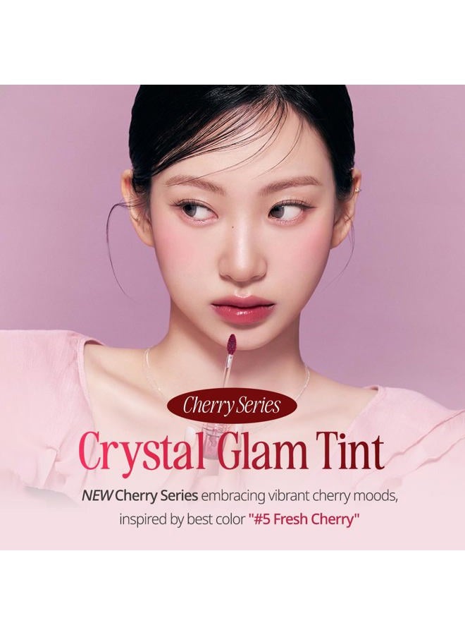CLIO PROFESSIONAL CLIO CRYSTAL GLAM TINT (CHERRY SERIES 026 MAUVE CHERRY), Glossy Finish, Lightweight, Buildable, Glass-Like, Smoothing, Long-Lasting, Vivid, Transparent, Shiny, Moisturizing Lip Stain, Korean Lip Tint - Image 2
