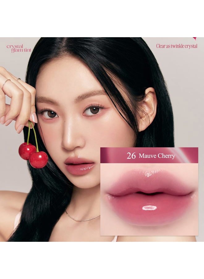 CLIO PROFESSIONAL CLIO CRYSTAL GLAM TINT (CHERRY SERIES 026 MAUVE CHERRY), Glossy Finish, Lightweight, Buildable, Glass-Like, Smoothing, Long-Lasting, Vivid, Transparent, Shiny, Moisturizing Lip Stain, Korean Lip Tint - Image 4
