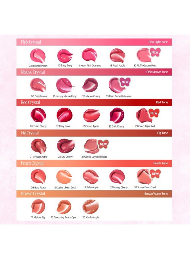 CLIO PROFESSIONAL CLIO CRYSTAL GLAM TINT (CHERRY SERIES 026 MAUVE CHERRY), Glossy Finish, Lightweight, Buildable, Glass-Like, Smoothing, Long-Lasting, Vivid, Transparent, Shiny, Moisturizing Lip Stain, Korean Lip Tint - Image 5