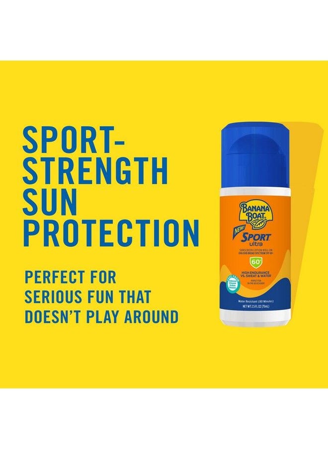 BANANA BOAT - واقي شمسي سبورت ألترا بعامل حماية من الشمس 60 رول أون 2.5 أونصة | واقي شمسي رول أون بحجم مناسب للسفر خالٍ من مادة أوكسي بنزون بعامل حماية من الشمس 60، واقي شمسي رول أون مقاوم للماء بعامل حماية من الشمس 60 2.5 أونصة - Image 1
