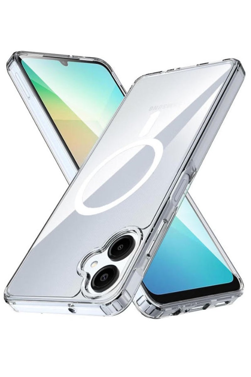 Magnetic Case Cover for Samsung Galaxy A06 4G, Compatible with MagSafe,Anti-Yellowing Crystal Clear Shockproof Protection Back Cover, Ultra Slim Strong Magnet Phone Shell Case for Samsung Galaxy A06 4G