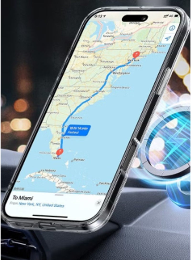 Magnetic Case Cover for Samsung Galaxy A06 4G, Compatible with MagSafe,Anti-Yellowing Crystal Clear Shockproof Protection Back Cover, Ultra Slim Strong Magnet Phone Shell Case for Samsung Galaxy A06 4G - Image 2