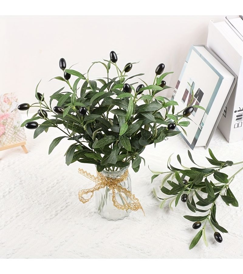 5 Piece Olive Branch Artificial Greenery DIY Bouquet Decoration For Home - Image 1