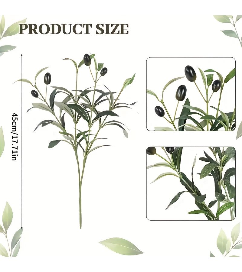 5 Piece Olive Branch Artificial Greenery DIY Bouquet Decoration For Home - Image 3