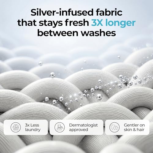 Silvery Silver Infused Bed Sheets Set - Ultra-Soft Temperature-Regulating Fabric with Self-Cleaning Technology™ that Stays Fresh 3X Longer for Hygienic Sleep - Image 4