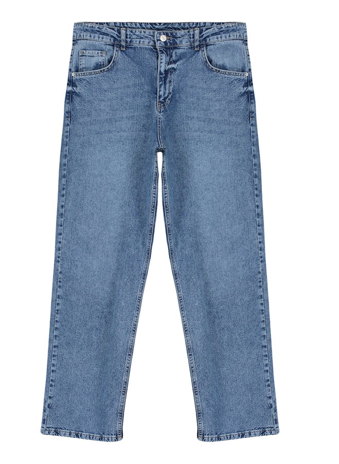 trendyol - Indigo Baggy/90's Straight Fit Jeans Loose Denim Trousers TMNSS24JE00012 - Image 1