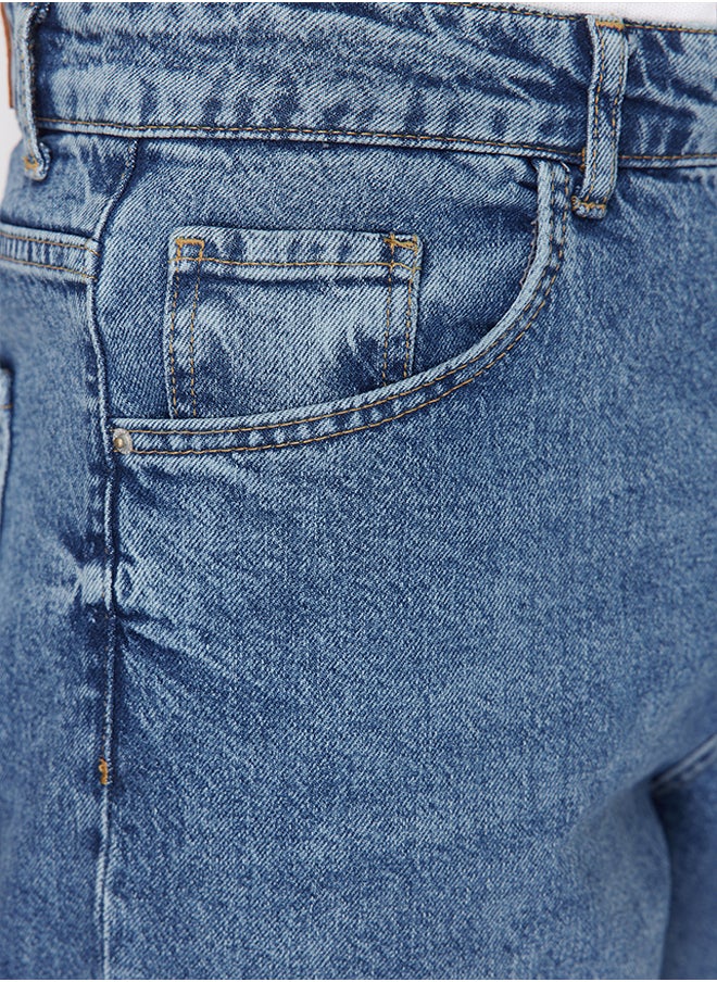 trendyol - Indigo Baggy/90's Straight Fit Jeans Loose Denim Trousers TMNSS24JE00012 - Image 1