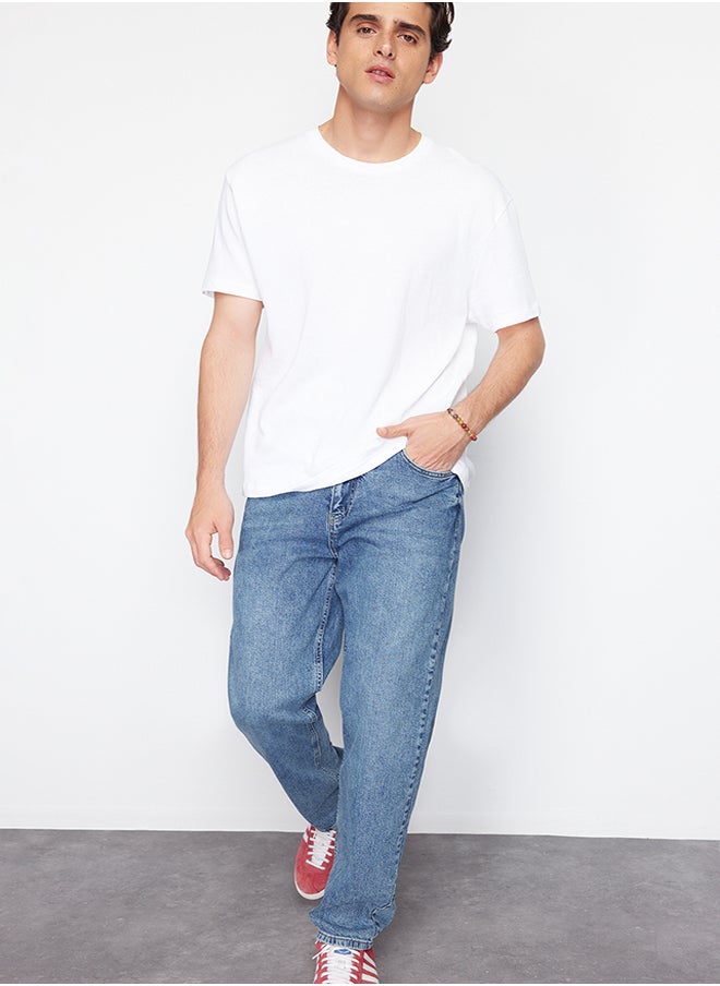 trendyol - Indigo Baggy/90's Straight Fit Jeans Loose Denim Trousers TMNSS24JE00012 - Image 1
