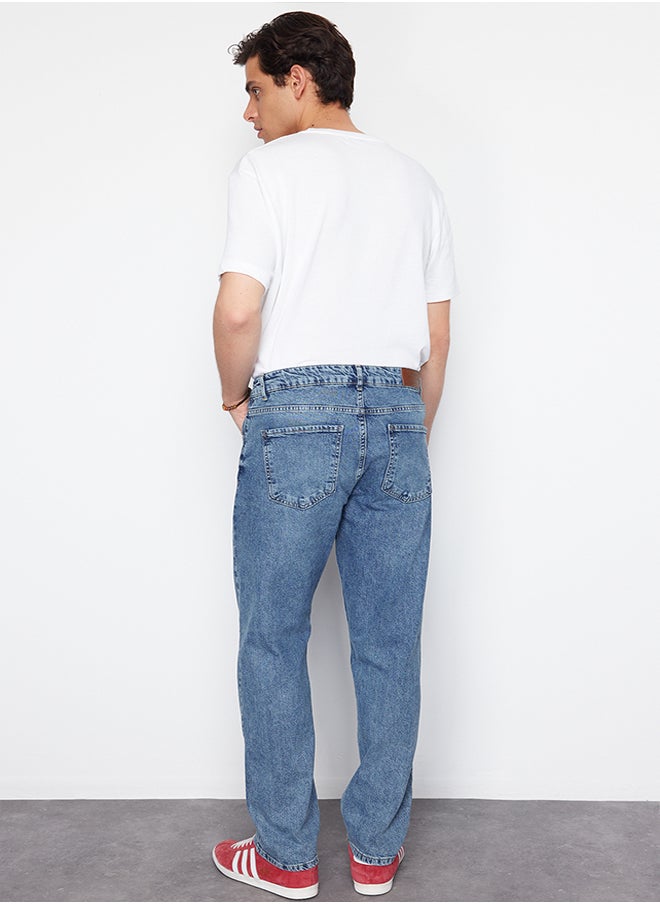 trendyol - Indigo Baggy/90's Straight Fit Jeans Loose Denim Trousers TMNSS24JE00012 - Image 1