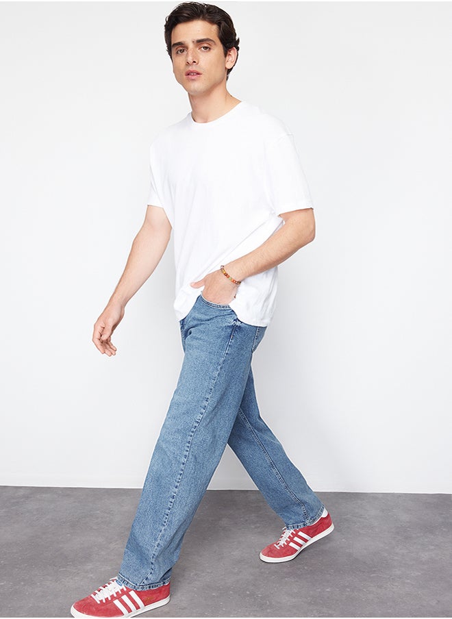 trendyol - Indigo Baggy/90's Straight Fit Jeans Loose Denim Trousers TMNSS24JE00012 - Image 1