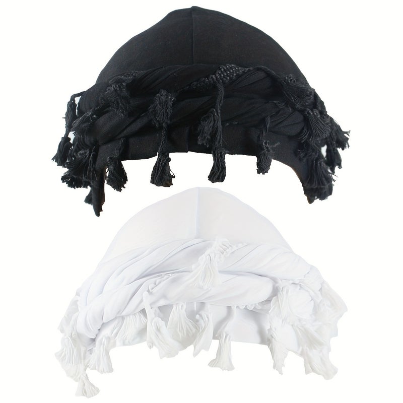 2-Piece Retro Tassel Headband and Pirate Hat Set - Image 1