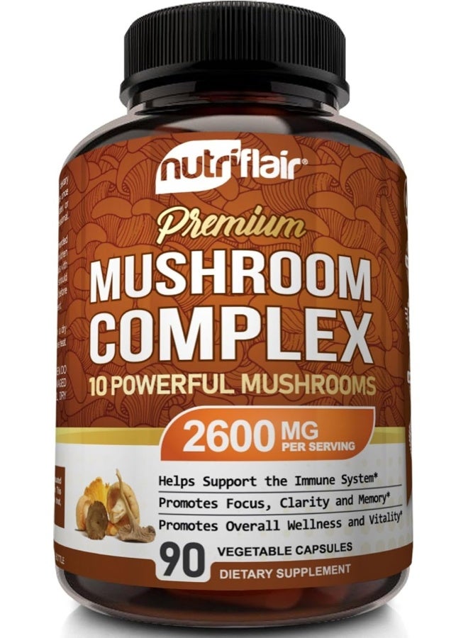 NutriFlair Premium Mushroom Complex 2600mg - Image 1