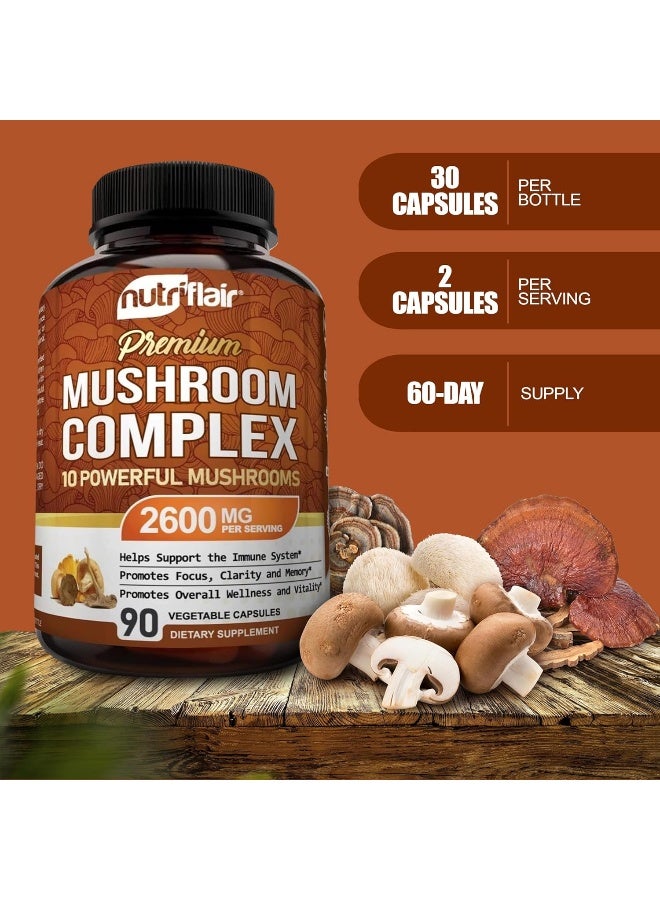NutriFlair Premium Mushroom Complex 2600mg - Image 2