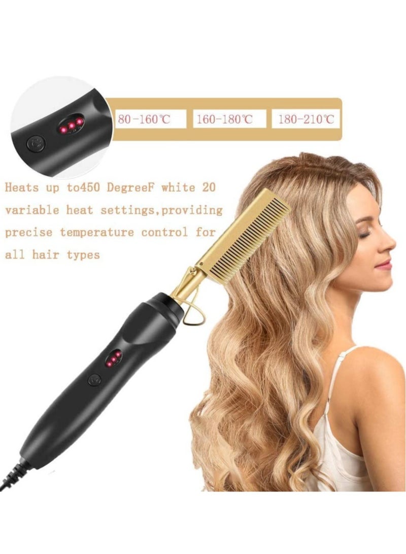 ELTRAZONE 2 in 1 Hot Comb Straightener Electric Hair Straightener Hair Curler Wet Dry Use Hair Flat Irons Hot Heating Comb For Hair - Image 5